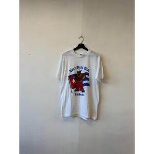 Vintage Don't Mess With Cubans Shirt Mens Medium White Graphic Tee Novelty 90s